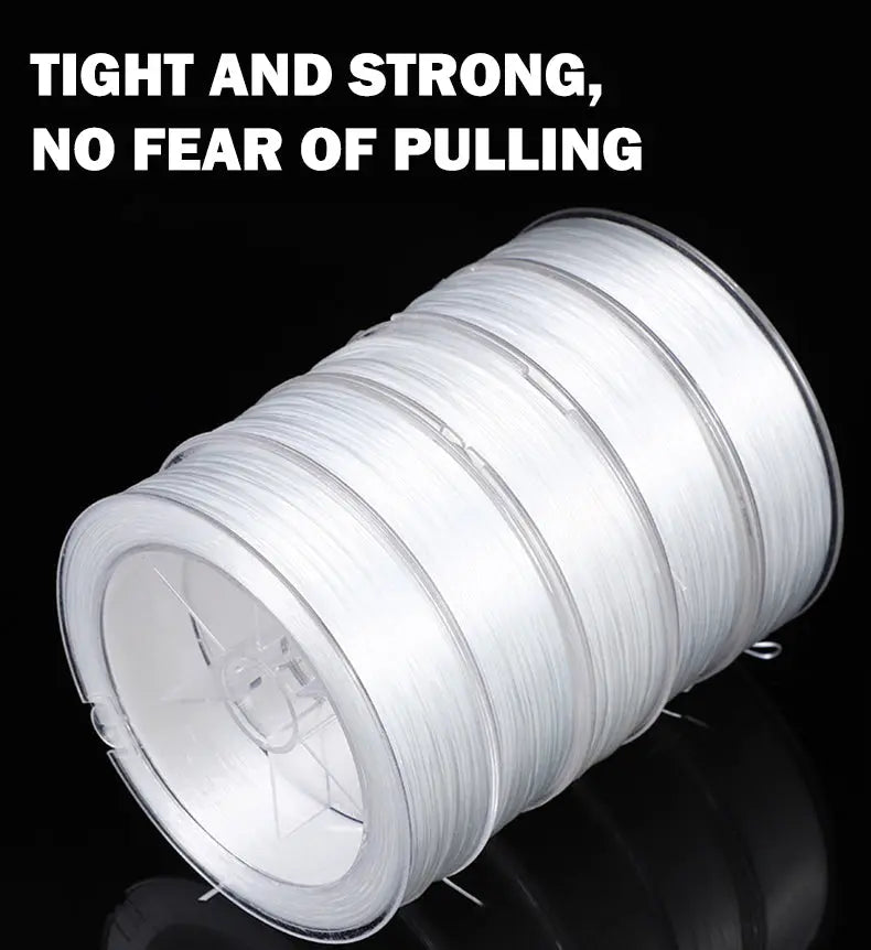 100m White Flat elastic thread, high elasticity and wear-resistant beading thread( Not sold separately)